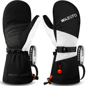 WM003 Classic Heated Mittens-Black&White-New