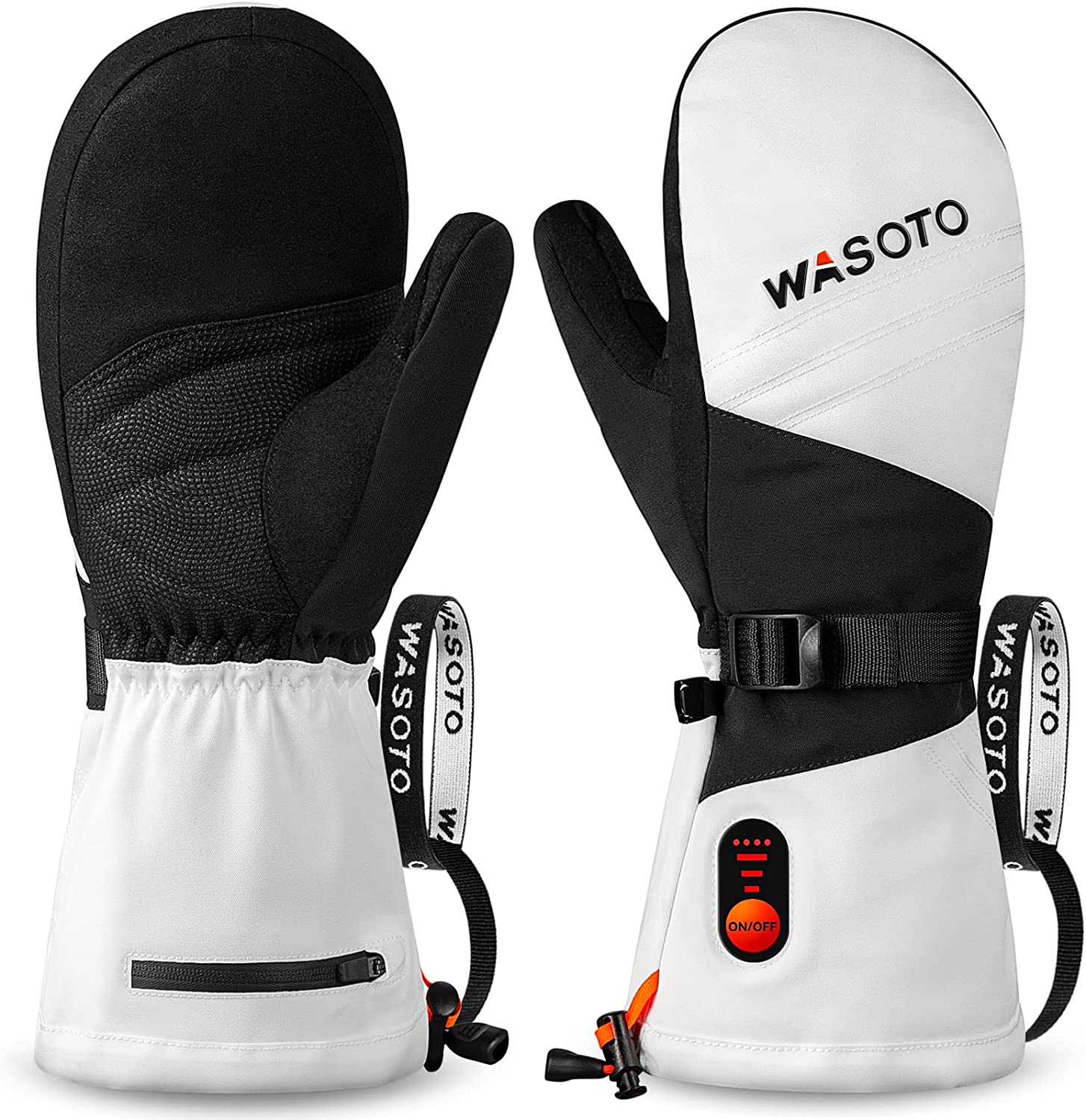 WM004 Classic Heated Mittens-Black&White-New