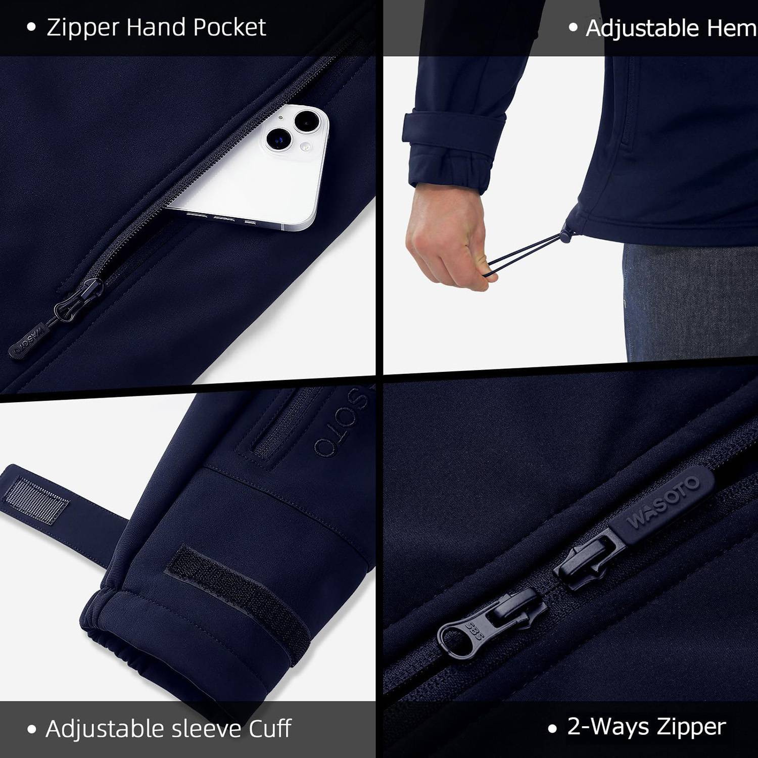 WMJ001-Heated Jackets for Men -Navy blue