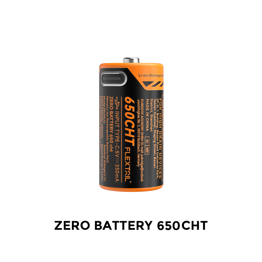 ZERO BATTERY  - High Performance RCR123A Li-ion Battery